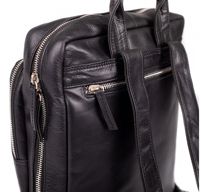 SEGALI Kožený batoh 106 Black