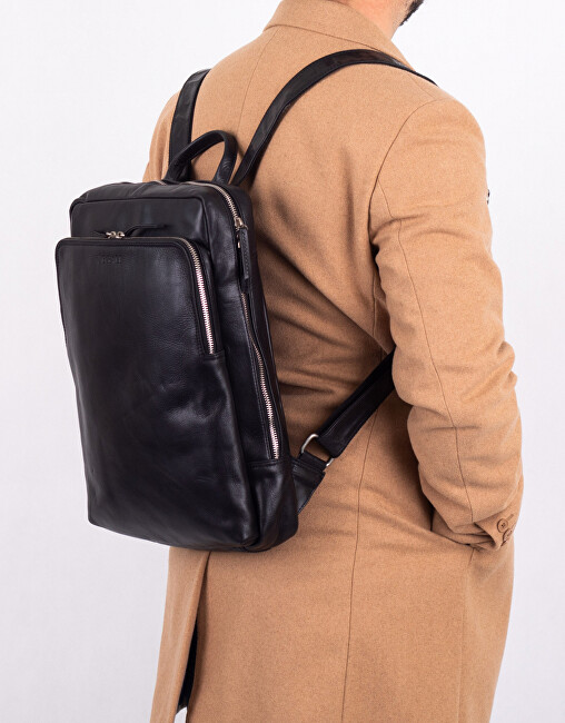 SEGALI Kožený batoh 106 Black