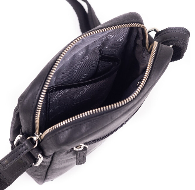 SEGALI Pánská kožená crossbody taška 171 black