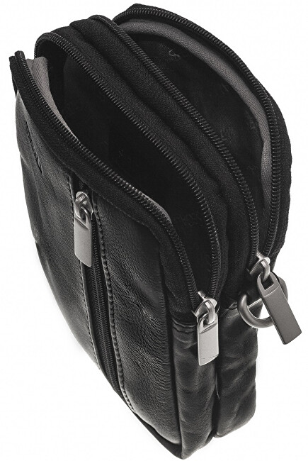 SEGALI Pánská kožená crossbody taška 6032 Black