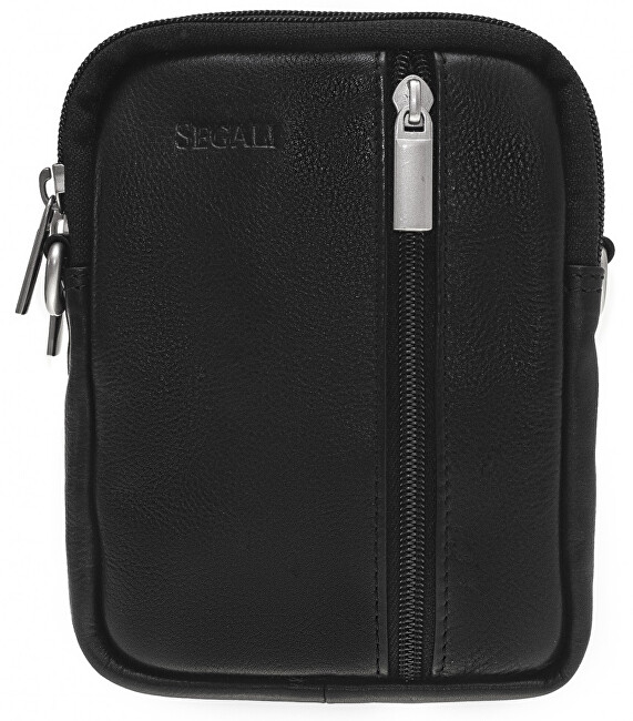 SEGALI Pánská kožená crossbody taška 6032 Black