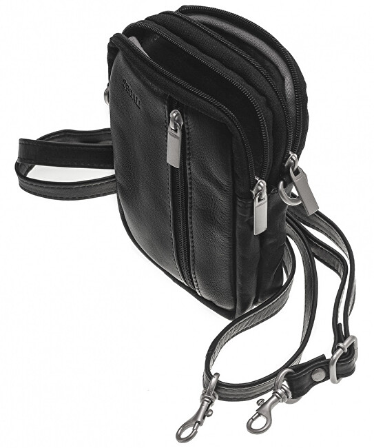 SEGALI Pánská kožená crossbody taška 6032 Black