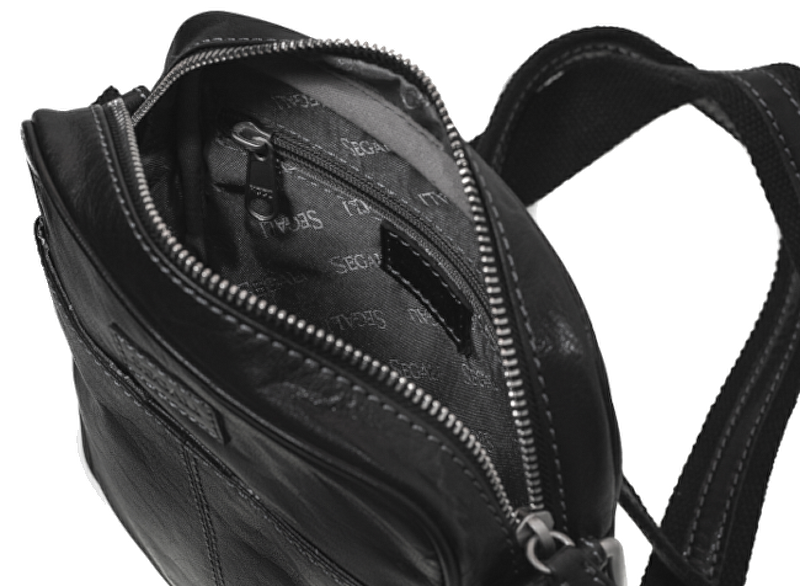 Pánská kožená crossbody taška 7018 Black