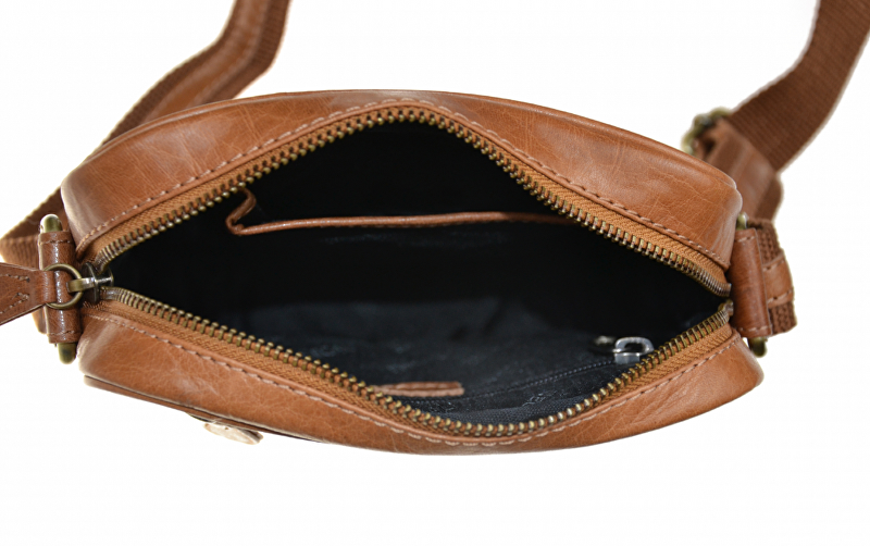 SEGALI Pánská kožená crossbody taška 7018 Brown