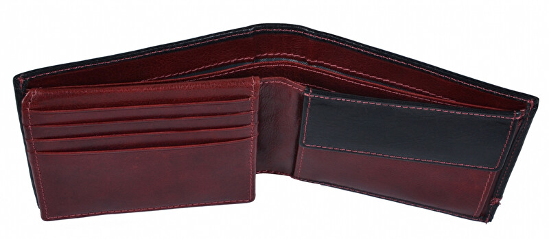 SEGALI Pánská kožená peněženka 753 115 026 black/red