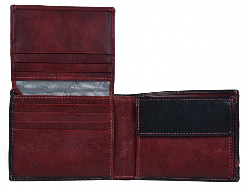 SEGALI Pánská kožená peněženka 753 115 026 black/red