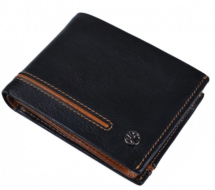 SEGALI Pánská kožená peněženka 753 115 026 black/cognac
