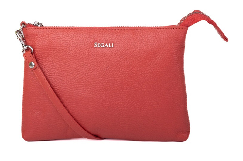 SEGALI Dámská kožená crossbody kabelka A6B aragosta