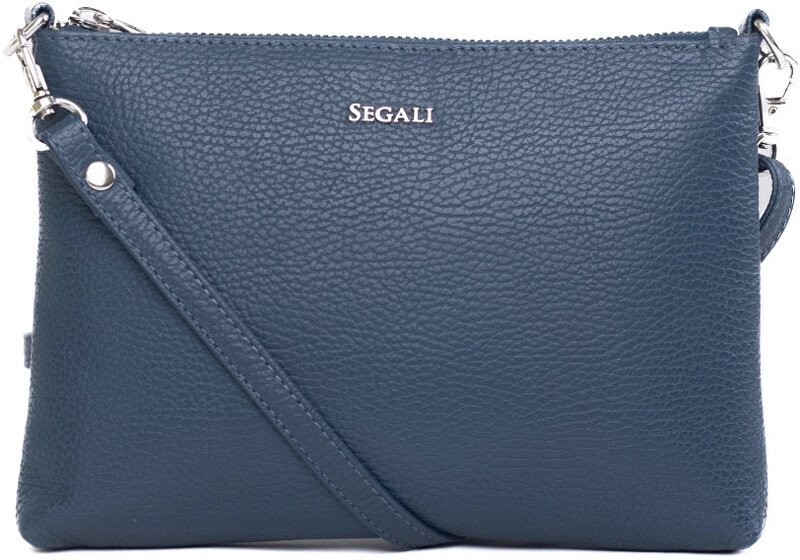 SEGALI Dámská kožená crossbody kabelka A6C navy blue