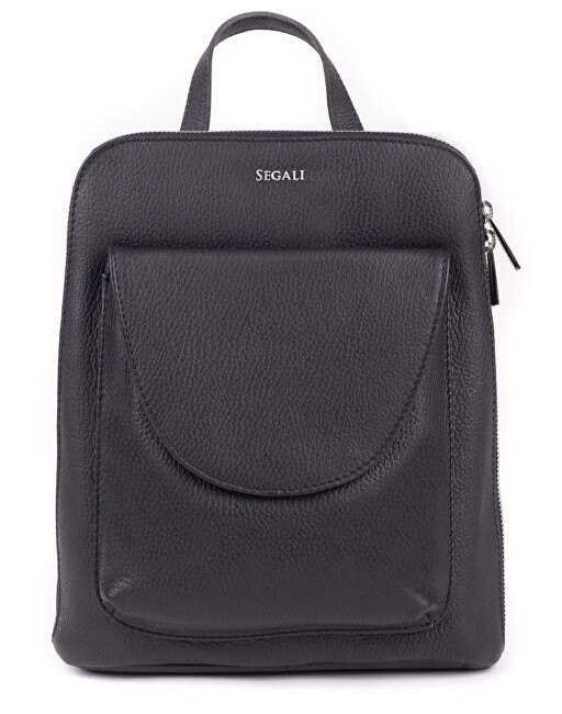 SEGALI Dámský kožený batoh 9062 Black