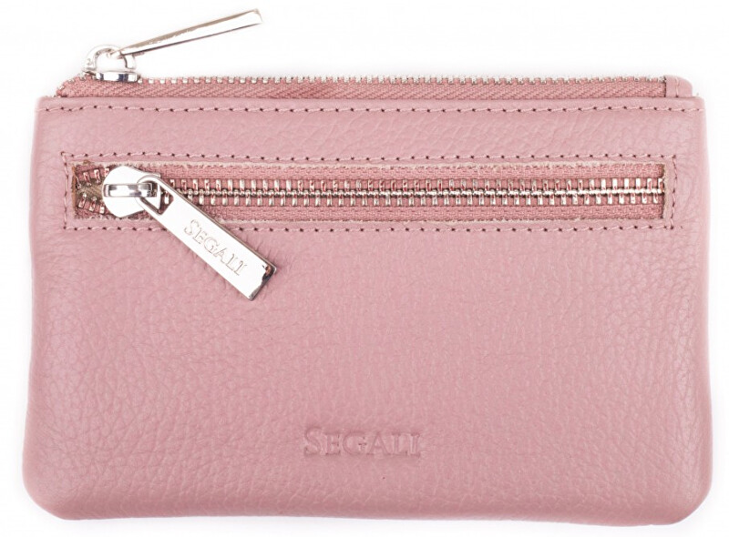 SEGALI Kožená mini peněženka-klíčenka 7291 cameo rose