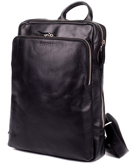 SEGALI Kožený batoh 106 Black