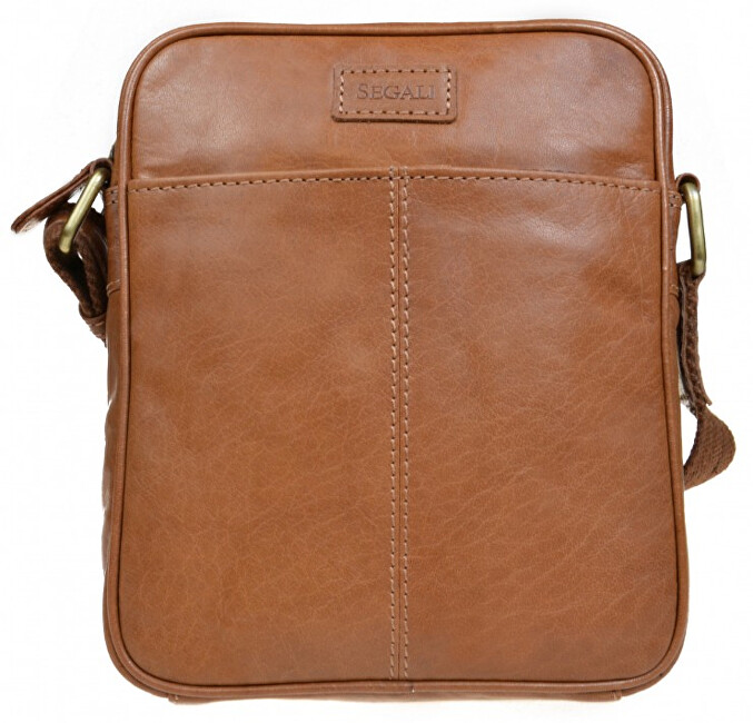 SEGALI Pánská kožená crossbody taška 7018 Brown