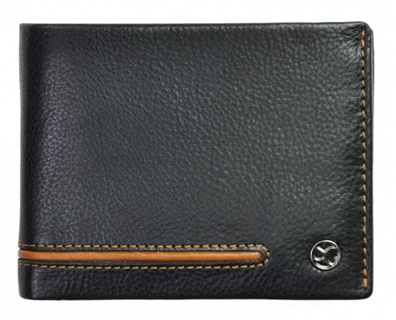 SEGALI Pánská kožená peněženka 753 115 026 black/cognac