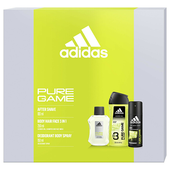 Adidas Pure Game - voda po holení 100 ml + deodorant ve spreji 150 ml + sprchový gel 250 ml