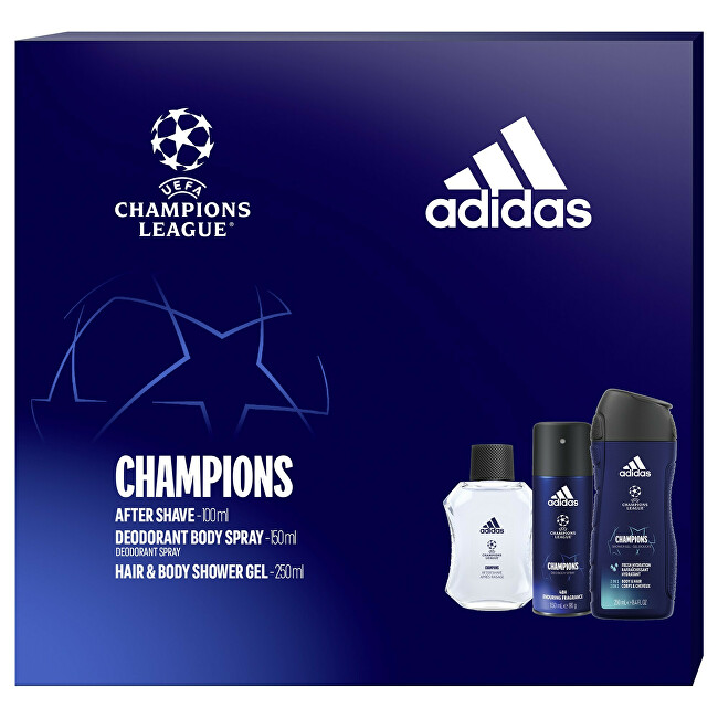 Adidas UEFA Champions League Edition - voda po holení 100 ml + sprchový gel 250 ml + deodorant ve spreji 150 ml