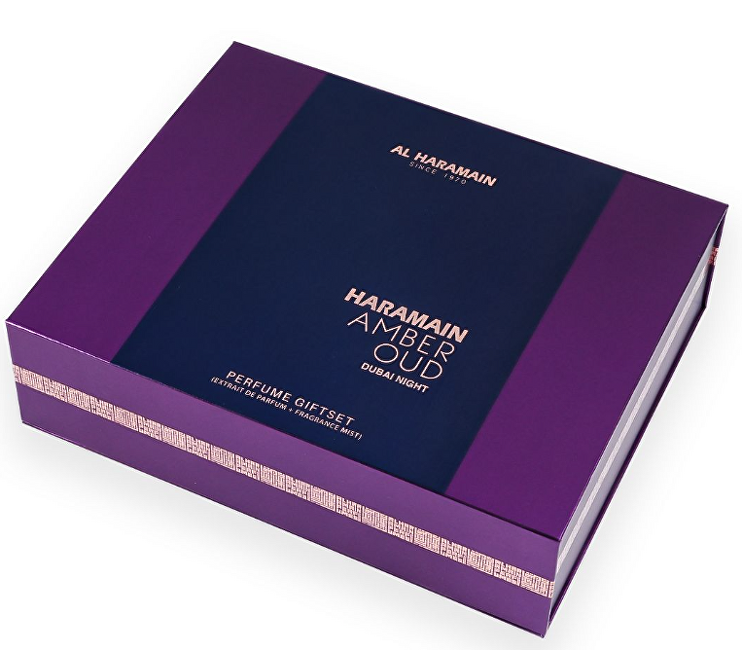 Al Haramain Amber Oud Dubai Night - parfémovaný extrakt 75 ml + parfémovaný extrakt 30 ml + tělový závoj 250 ml Dárková sada