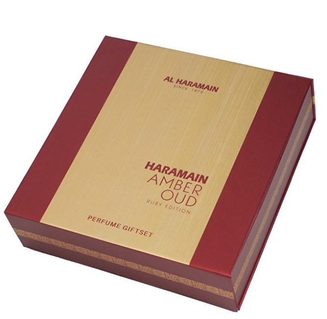 Al Haramain Amber Oud Ruby Edition - EDP 75 ml + EDP 30 ml + deodorant ve spreji 200 ml Dárková sada
