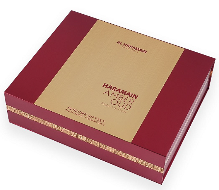 Al Haramain Amber Oud Ruby Edition - EDP 75 ml + EDP 30 ml + tělový závoj 250 ml Dárková sada