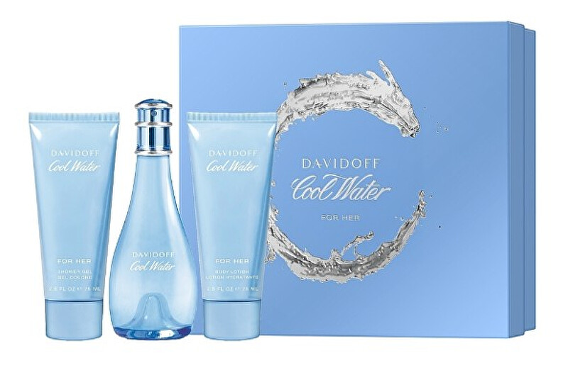 Cool Water Woman - EDT 100 ml + tělové mléko 75 ml + sprchový gel 75 ml