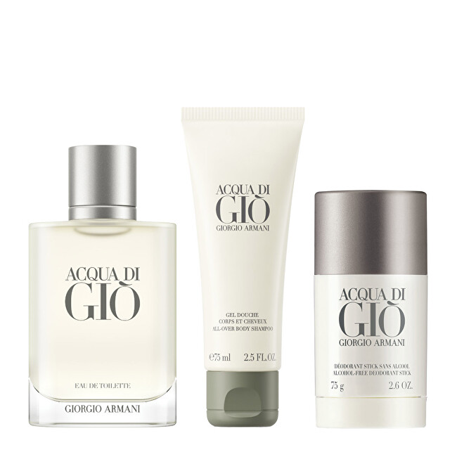 Giorgio Armani Acqua Di Gio Pour Homme - EDT 100 ml + sprchový gel 75 ml + tuhý deodorant 75 g Dárková sada