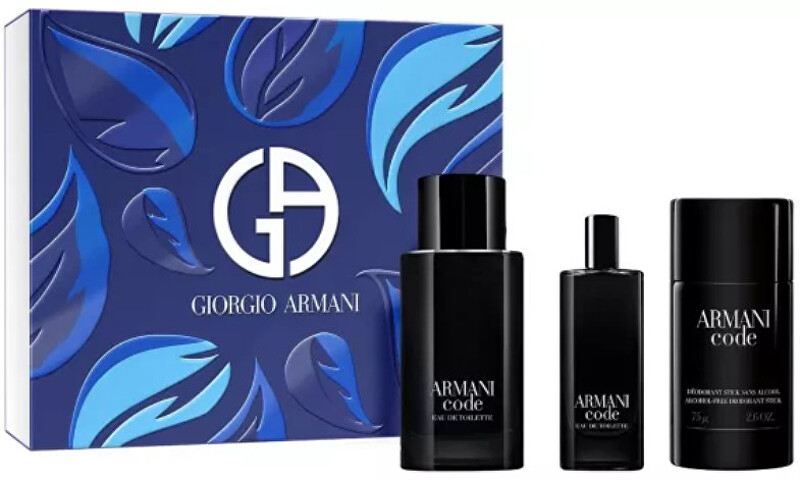 Giorgio Armani Code For Men (2023) - EDT 75 ml (plnitelná) + EDT 15 ml + tuhý deodorant 75 g Dárková sada