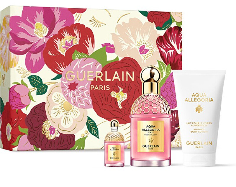 Guerlain Aqua Allegoria Forte Florabloom - EDP 75 ml + telové mlieko 75 ml + miniatúra 7,5 ml Darčeková sada