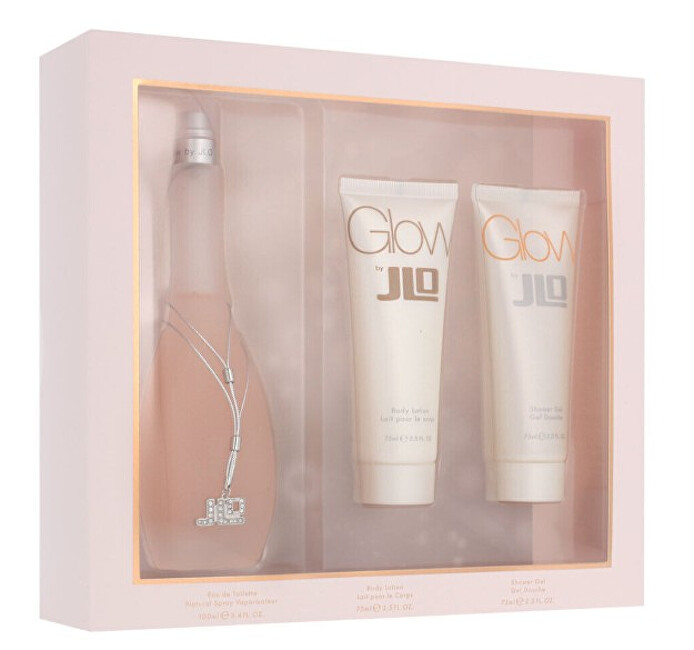 Jennifer Lopez Glow By JLo - toaletní voda s rozprašovačem 100 ml + tělové mléko 75 ml + sprchový gel 75 ml Dárková sada