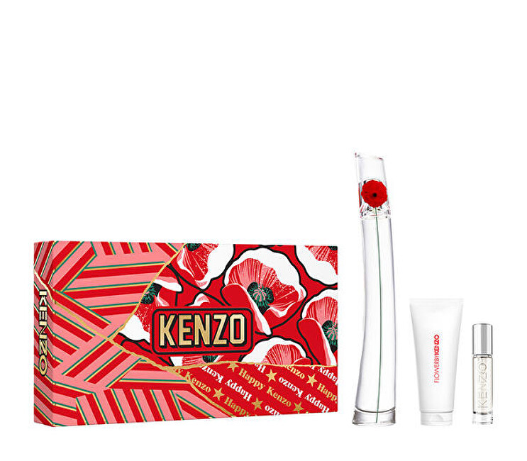 Kenzo Flower By Kenzo - EDP 100 ml (plnitelná) + tělové mléko 75 ml + EDP 10 ml (plnitelná) Dárková sada