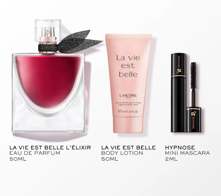 La Vie Est Belle L`Elixir - EDP (plnitelná) 50 ml + tělové mléko 50 ml + řasenka 2 ml