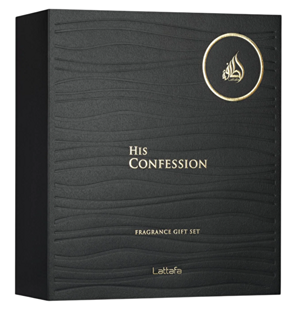 Lattafa His Confession - EDP 100 ml + sprchový gel 100 ml + EDP 12 ml Dárková sada