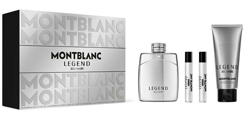Montblanc Legend Elixir - parfém 100 ml + sprchový gel 100 ml + parfém 2 x 7,5 ml Dárková sada
