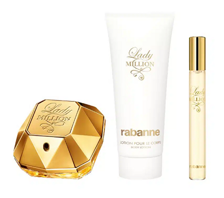 Lady Million - EDP 50 ml + tělové mléko 100 ml + EDP 10 ml