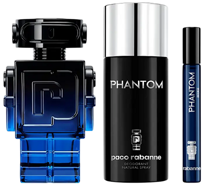 Rabanne Phantom Intense - EDP 100 ml + deodorant ve spreji 150 ml + EDP 10 ml Dárková sada