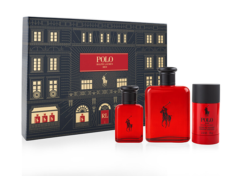 Ralph Lauren Polo Red - EDT 125 ml + EDT 40 ml + tuhý deodorant 75 ml Dárková sada