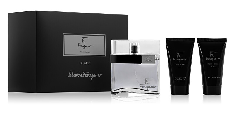 F By Ferragamo Black - EDT 100 ml + sprchový gel 75 ml + balzám po holení 75 ml