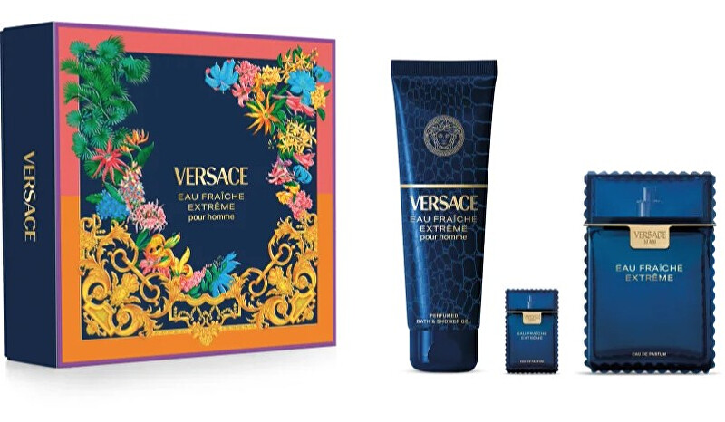 Versace Eau Fraîche Man Extrême - EDP 100 ml + sprchový gel 150 ml + EDP 5 ml Dárková sada