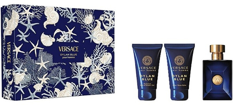 Versace Pour Homme Dylan Blue - EDT 50 ml + balzám po holení 50 ml + sprchový gel 50 ml