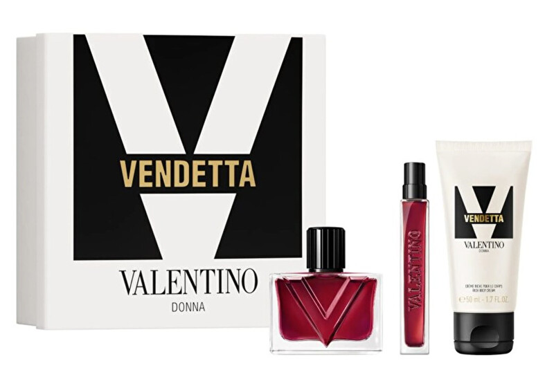 Valentino Vendetta Donna - EDP 50 ml + tělové mléko 50 ml + EDP 10 ml Dárková sada