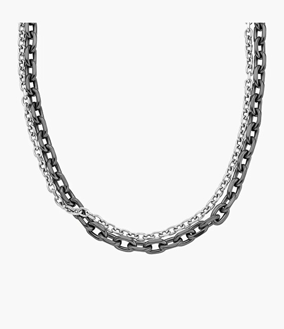 Armani Exchange Dvojitý ocelový náhrdelník pro muže AXG0159060