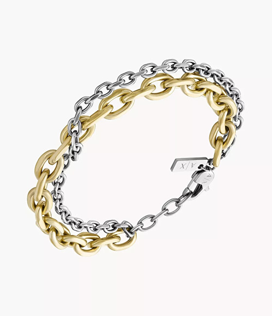 Armani Exchange Dvojitý ocelový náramek pro muže AXG0162710