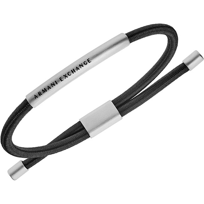 Armani Exchange Módny pánsky náramok s oceľovou sponou AXG0041040 čierna, strieborná