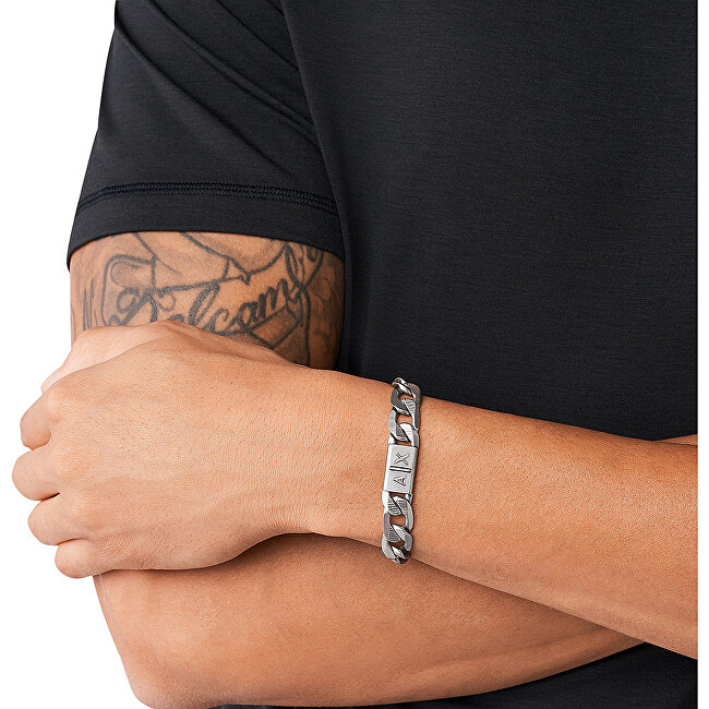 Armani Exchange Nadčasový pánský ocelový náramek AXG0077040