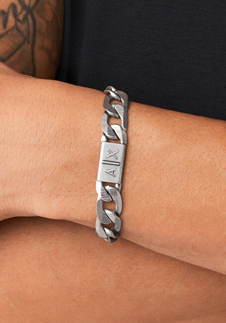 Armani Exchange Nadčasový pánský ocelový náramek AXG0077040