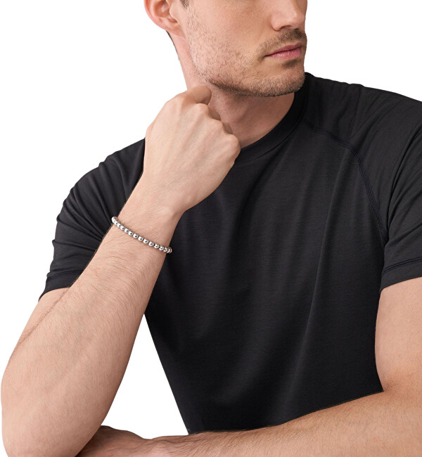 Armani Exchange Stylový mosazný korálkový náramek AXG0118040
