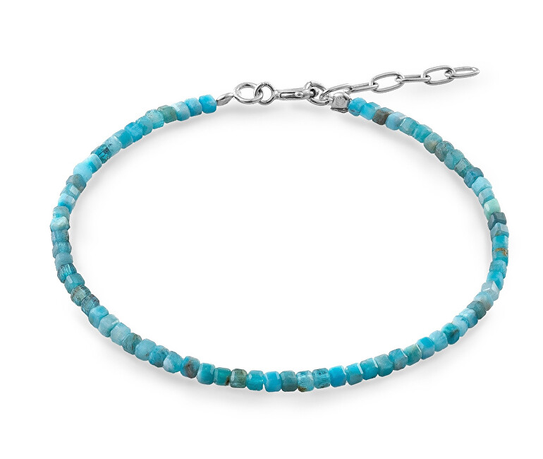 AGAIN Jewelry Minerálny náramok z apatitu AJKNR011 strieborná , tyrkysová