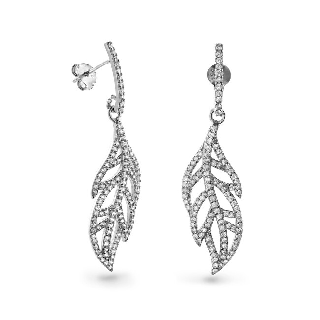 AGAIN Jewelry Visací stříbrné náušnice s kubickými zirkony AJNS0055