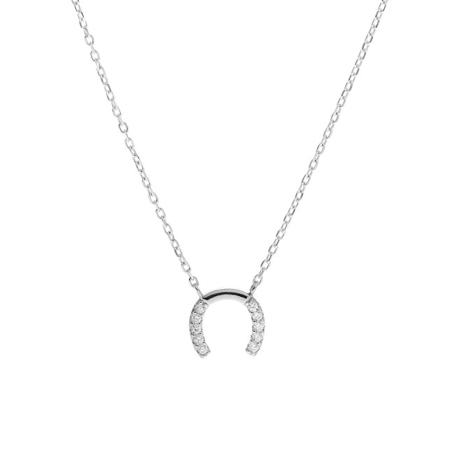 AGAIN Jewelry Třpytivý stříbrný náhrdelník Podkova AJNA0021