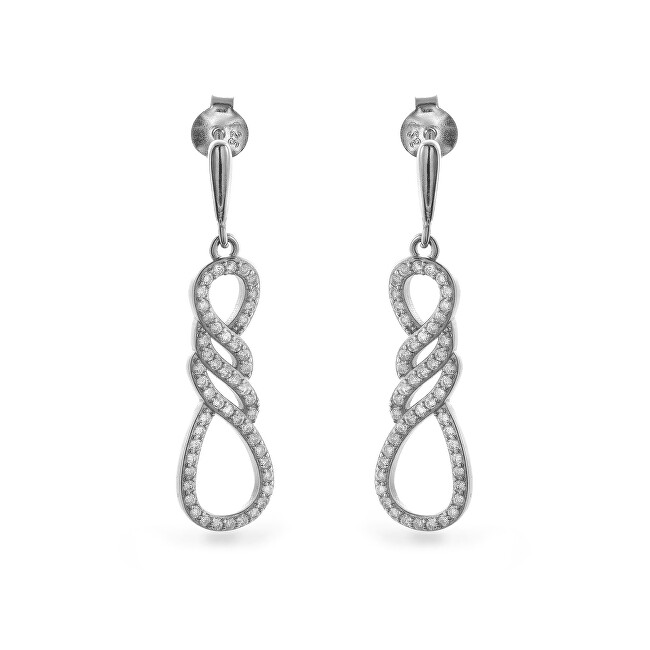 AGAIN Jewelry Fashion stříbrné visací náušnice s kubickými zirkony AJNS0030