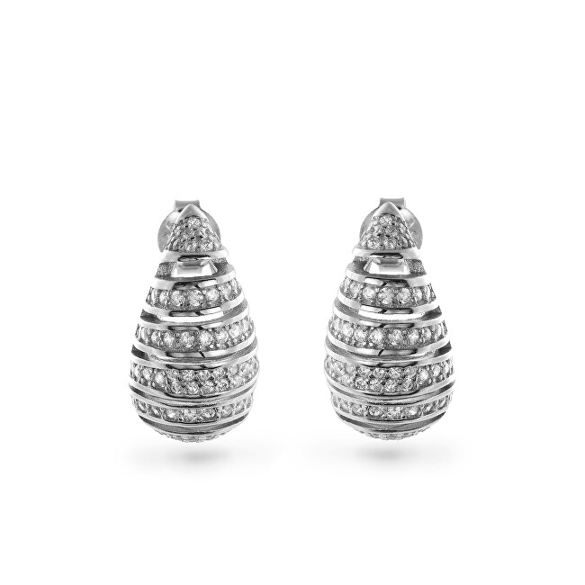 AGAIN Jewelry Fashion stříbrné náušnice s kubickými zirkony Tear Drop AJNS0054
